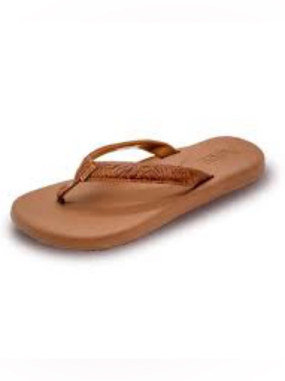 Flojos Rosita Artisan Flip Flop Sandals Tan Floral Embossed Comfort Size 8